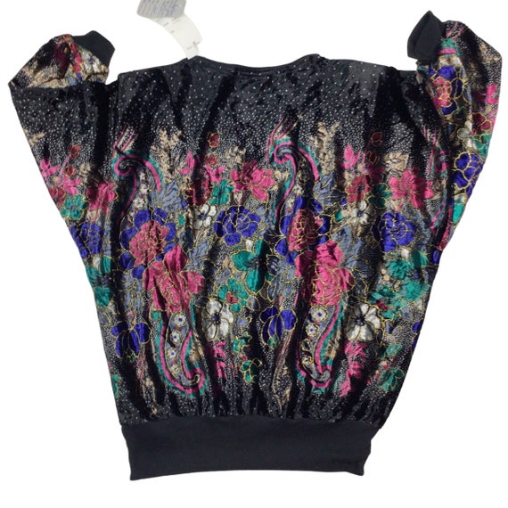 Vintage 1980s velvety floral western connection b… - image 2