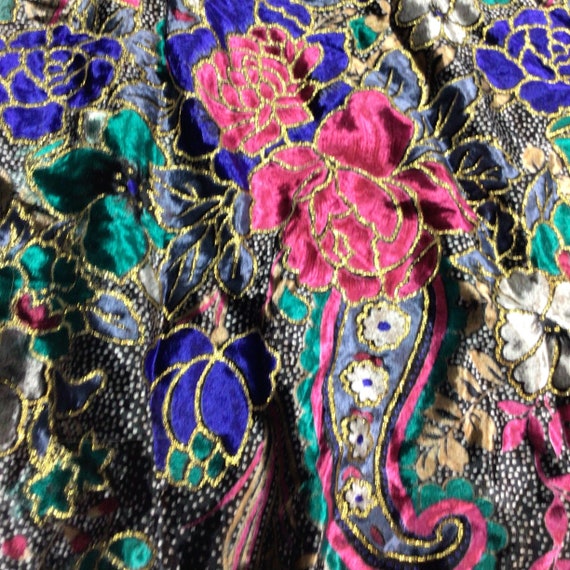 Vintage 1980s velvety floral western connection b… - image 3