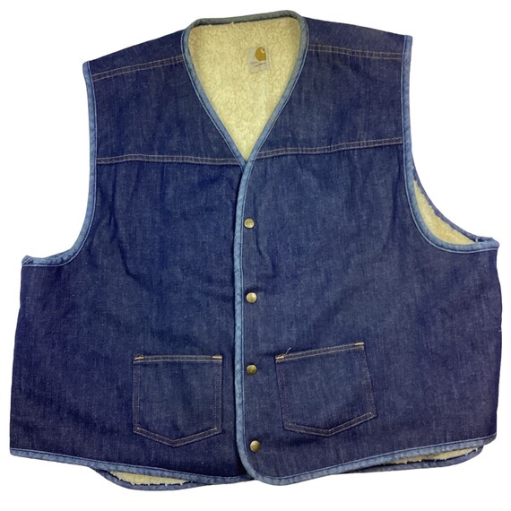トップス VINTAGE 70s Carhartt DENIM VEST VINTAGE 70s Carhartt DENIM VEST