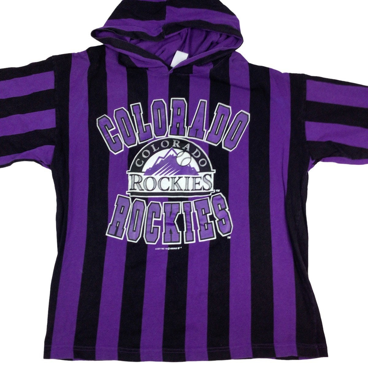 Colorado Rockies Stitches Button-Up Jersey - Black/Purple