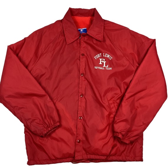 Vintage Champion Fort Lewis Fleece Lined Windbreaker Jacket. Made in the USA. 80 early 90s. Two Front Slide Pockets. Fort Lewis Softball. Etsy Australia