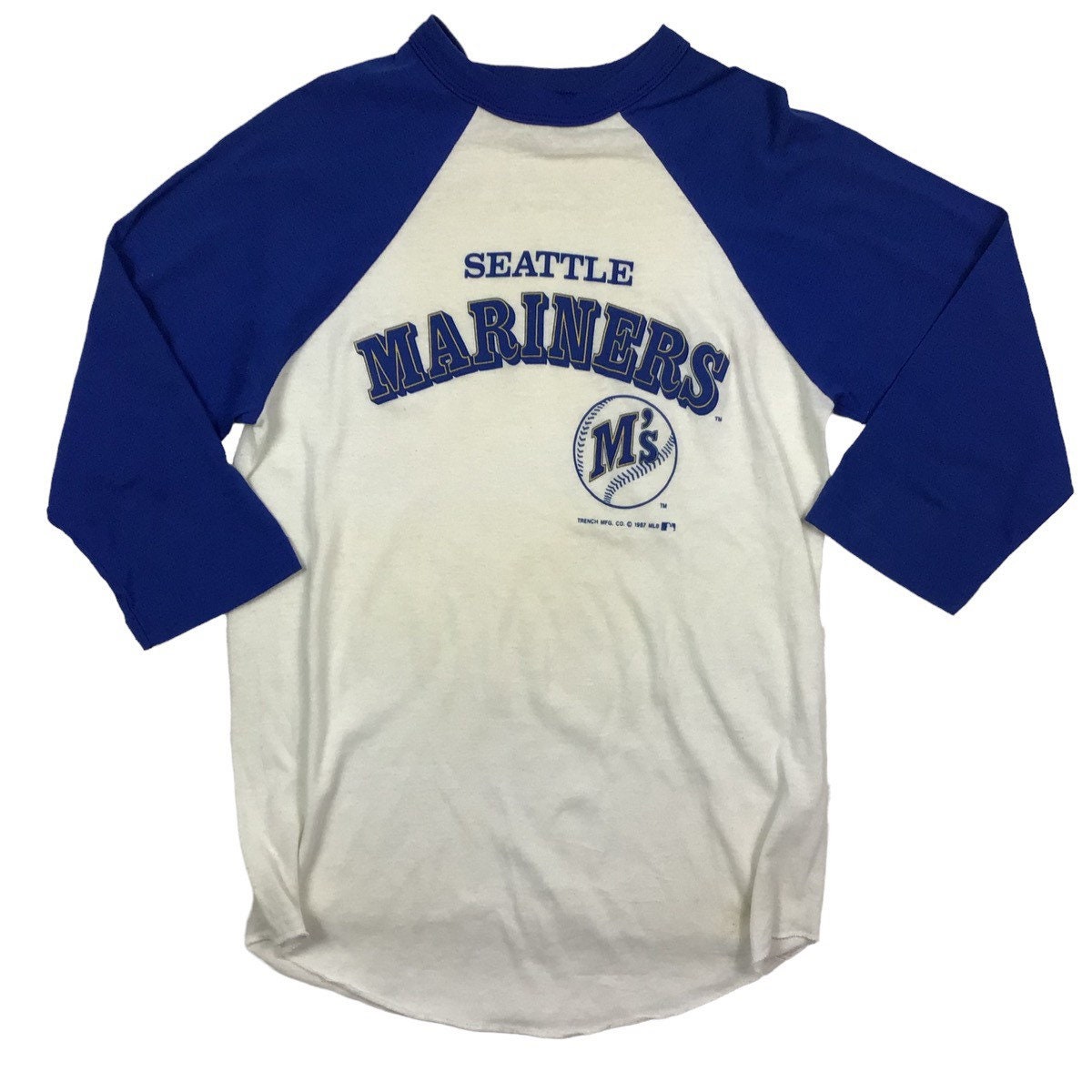 Vintage 1987 Seattle Mariners MLB Raglan Style T-shirt. Made 