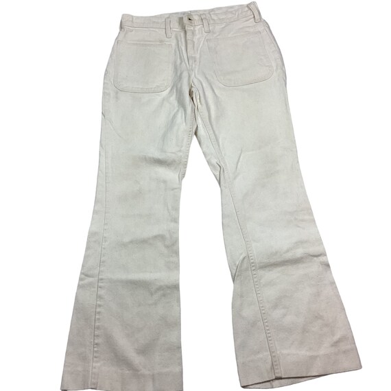 Vintage Levi’s big E 70s wide leg denim. Off-whit… - image 1