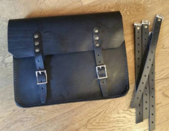 Leather Motorcycle Side Bag for Cafe Racer and Scrambler Cafe