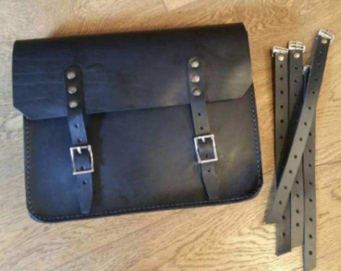 Leather side motorcycle bag for Cafe Racer and Scrambler Cafe racer and Scrambler saddle bag.