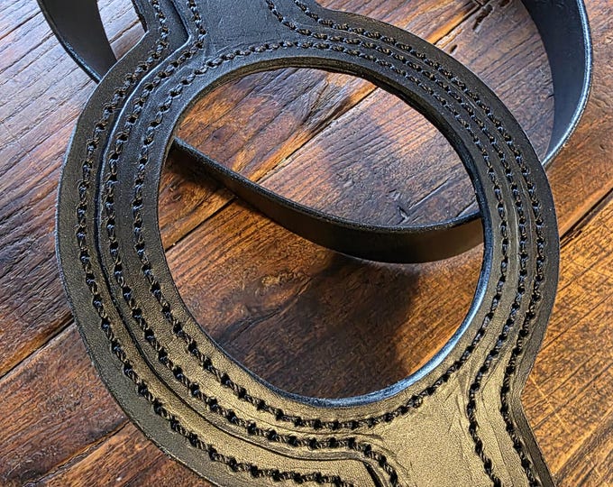 Tank strap BMW R 100 R80 black leather