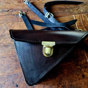 Ducati scrambler series RIGHT side bag cafe racer scrambler. Dark aged WALNUT color.