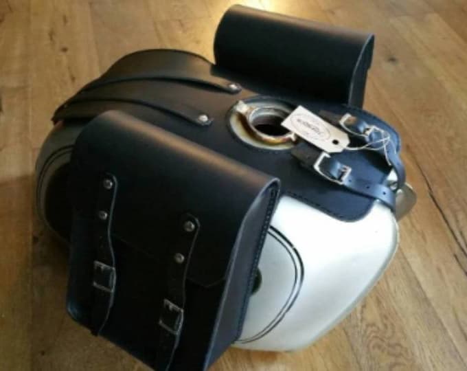 Bmw r45 r65 r80 r100 leather tank bags with documents holder cafe racer special scrambler