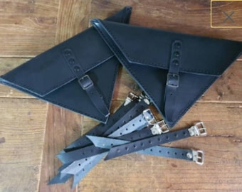 BMW K 100 K 75 Frame Panniers. Black Tuscan leather. Hand-made in Italy.