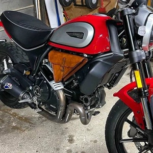 Ducati scrambler tool holder and documents in aged leather RIGHT SIDE