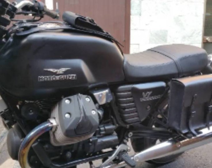 Moto Guzzi V7 leather tank belt Cafe Racer and Scrambler.