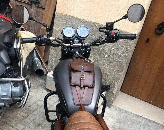 Tank band for Triumph Bonneville Scarmbler Thruxton dark walnut leather