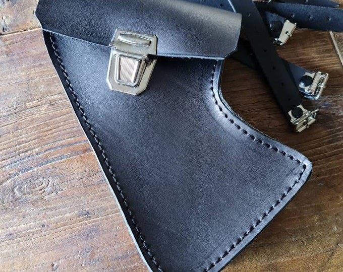 Bmw r nine t urban g/s tool and document holder in black leather RIGHT SIDE