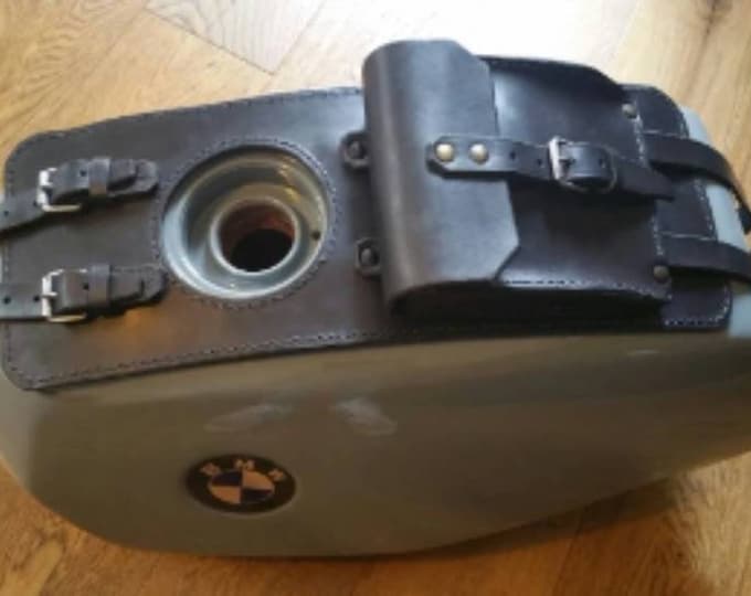 Bmw r45 r65 leather tank belt and documents holder. Cafe Racer Scrambler Special