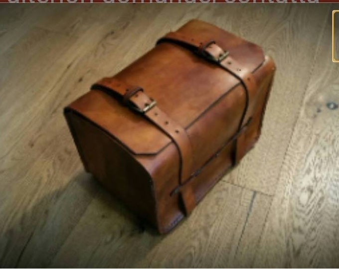 4mm leather bag for Vespa rear luggage rack.