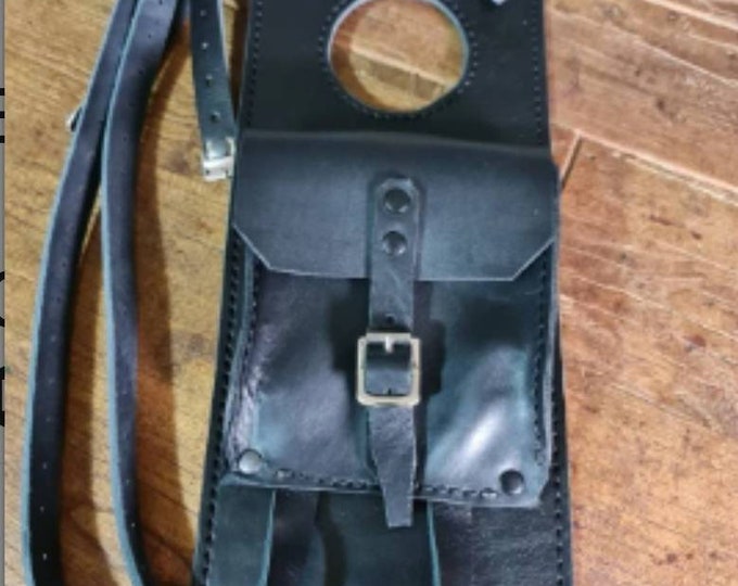 Bmw r80 gs Paris Dakar leather tank belt and pouch Cafe Racer and Scrambler