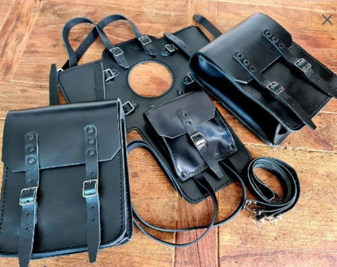 Bmw r45 r65 r80 r100 leather tank bags with documents holder cafe racer special scrambler