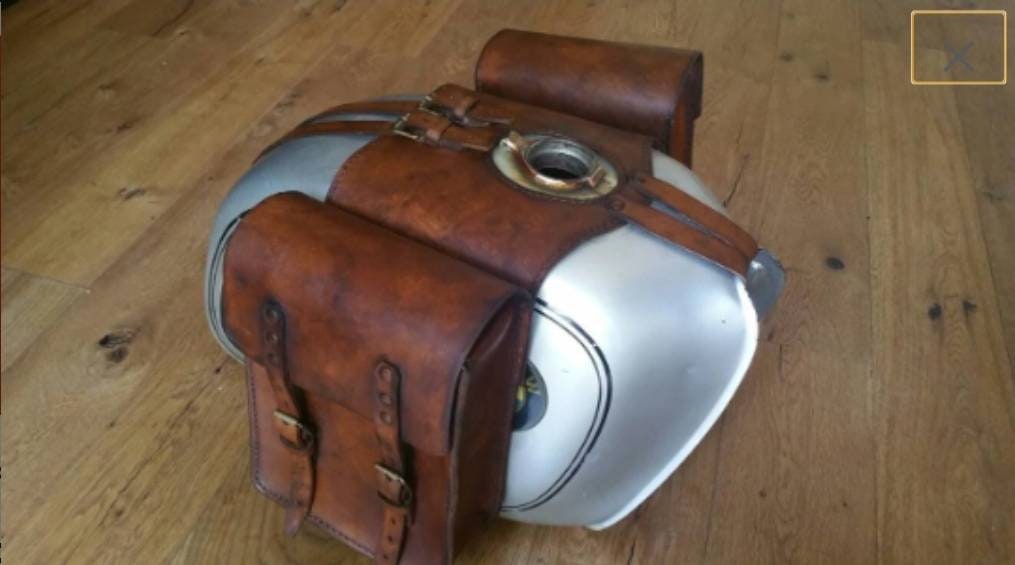 Leather store tank bag