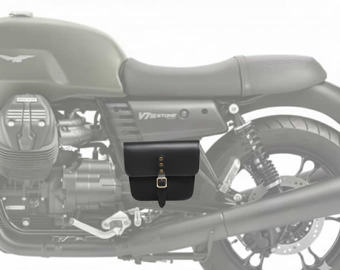 Moto Guzzi borsa laterale fianchetto V7 III, V9 V7 850 Cuoio Color NERO.