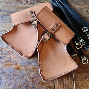 Bmw R nine T left and right side bags side cover. cafe racer scrambler. Aged leather colour. Bmw nine t scrambler, Urban