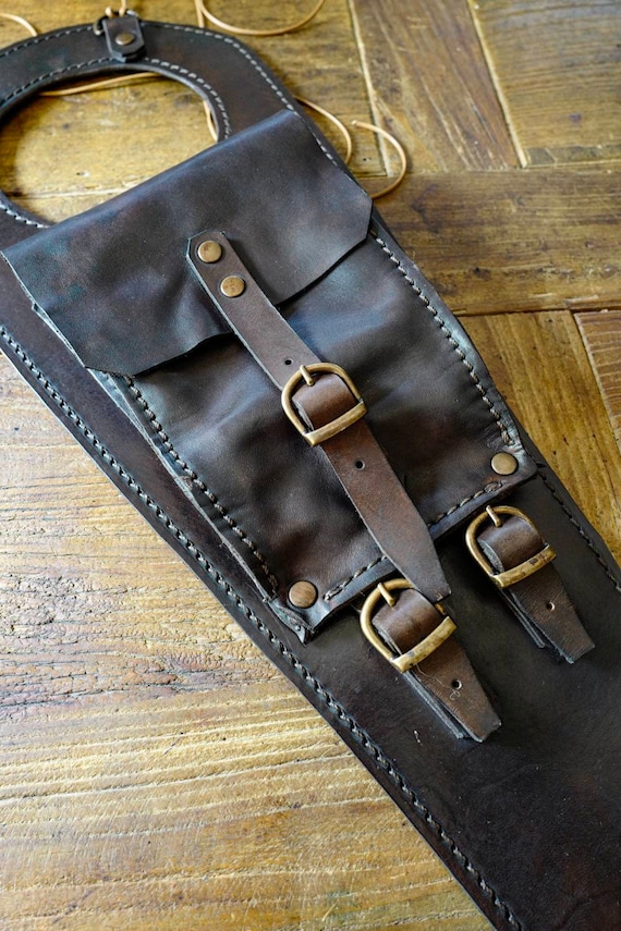 Honda Rebel 1100 Tank Strap. Leather Tank Belt. Dark Walnut