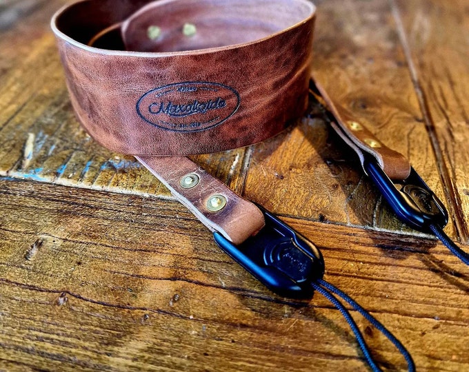 Aged leather camera strap Camera Strap