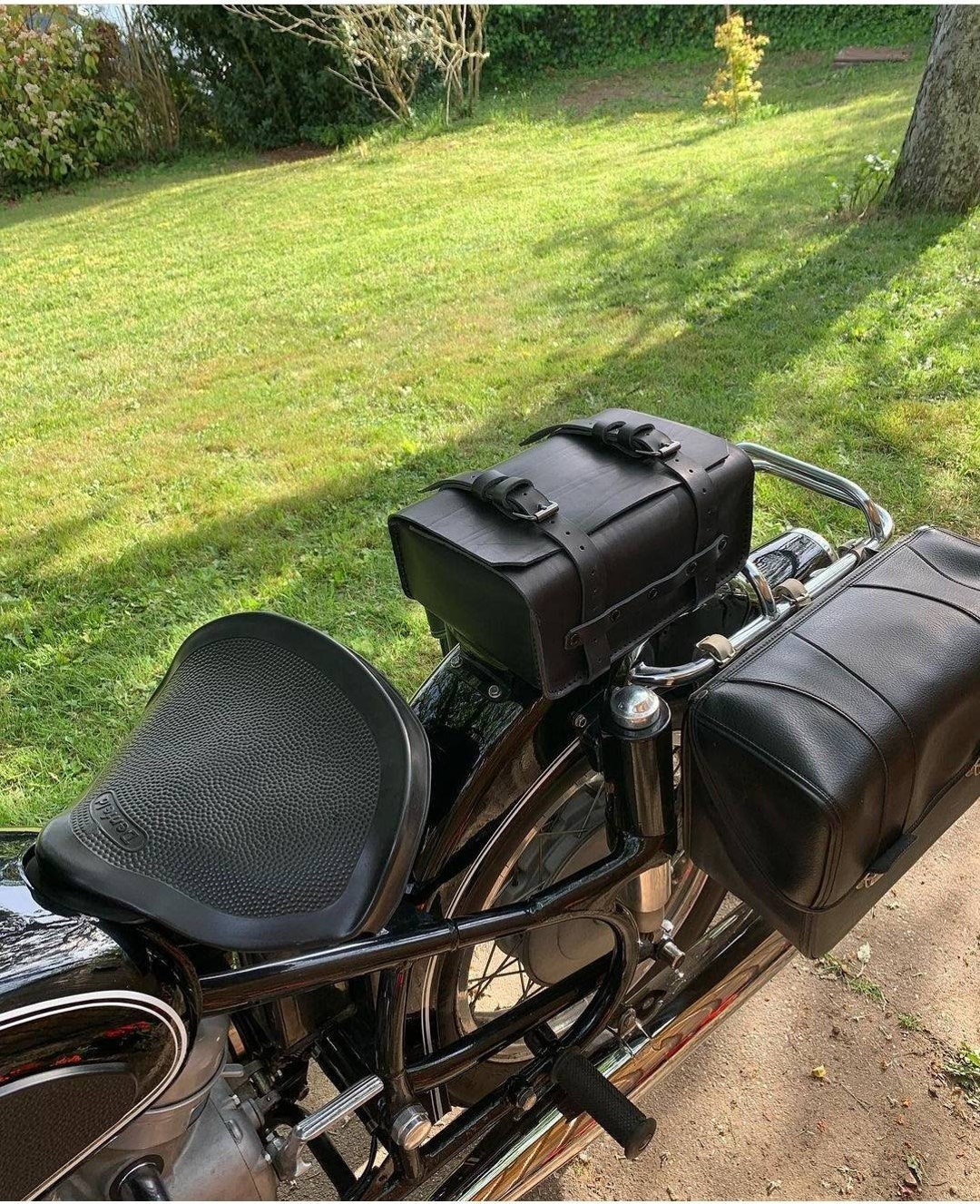 BMW R 50 Top Case Black Leather Bag Hand Made in Italy - Etsy