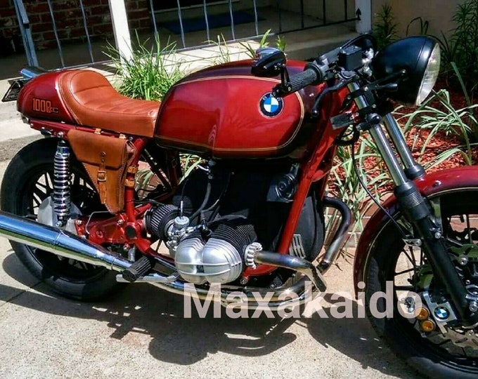 Bmw R series right side bag side cover flank. café racer scrambler. Aged light walnut color. bmw r100 r80 r65 r45