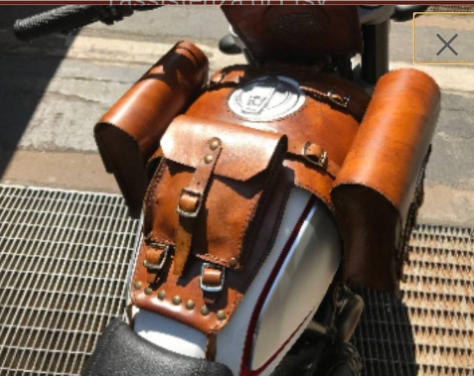 Ducati desertsled Ducati scrambler leather tank bags with documents holder cafe racer special scrambler tank bags