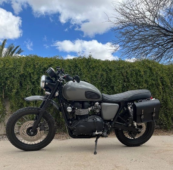 Leather Side Bag 4 Mm for Transformations Cafe Racer Scrambler Cafe Racer Scrambler Saddle Bag. Etsy