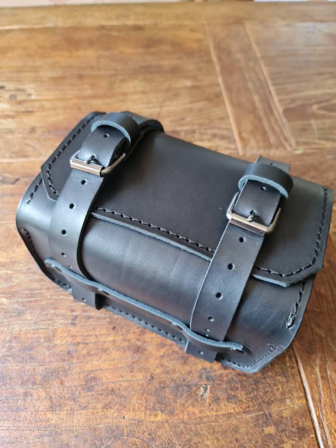 Honda Monkey 125 Top Case. Black Tuscan Leather. Hand-made in