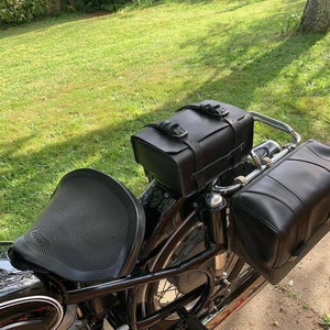 Black leather enduro tool bag bmw r60
