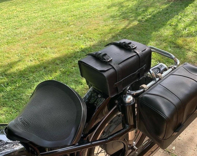 Black leather enduro tool bag bmw r60