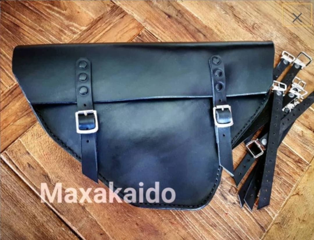 STANDARD MOTORCYCLE LEATHERS ショルダーバッグ Honda Cx 500 Gl 500 Side Bag Single Buckle Aged Black. Hand Made