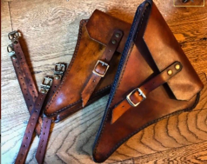 Bmw R series left and right side bags side cover. cafe racer scrambler. Aged leather color. Bmw r100 r80 r65 r45