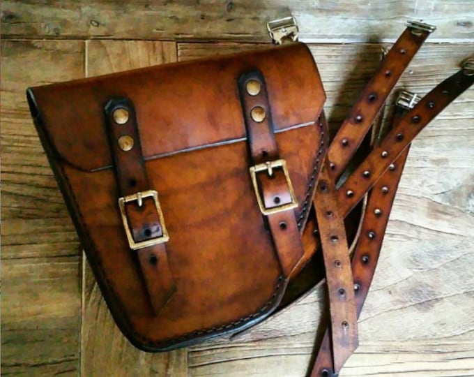 Yamaha xj 550 xj 900 side bag café racer scrambler. Aged honey color