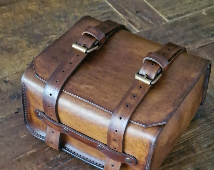 Leather enduro tool bag for Honda Africa twin, Ktm.