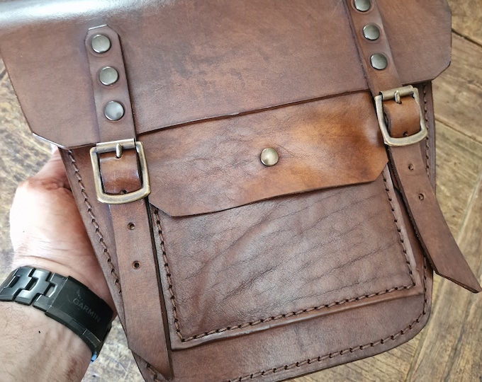 Triumph Bonneville Scrambler left side bag cover. Hand made in Italy.