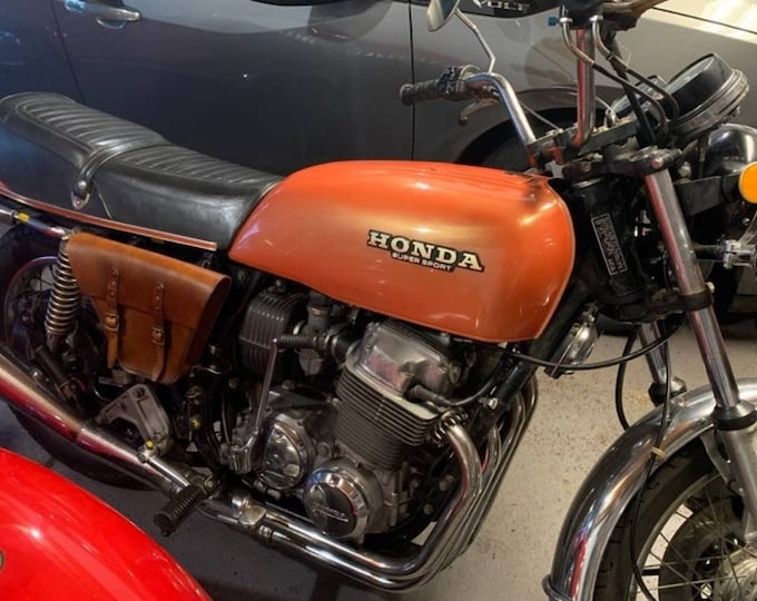 Honda cb 350/500/750 borsa telaio destra cafe racer scrambler cuoio invecchiato