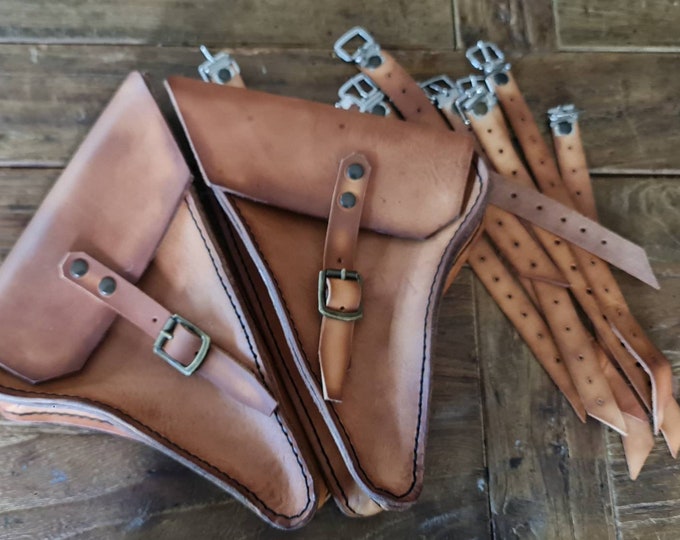 Bmw R series side bags left and right side panel cover. café racer scrambler. Aged leather color. bmw r100 r80 r65 r45