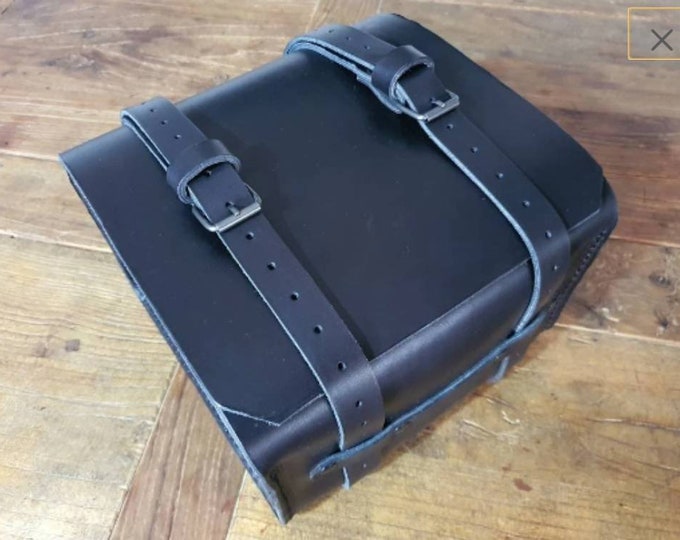 Enduro leather tool bag bmw r 80 g/s Paris Dakar black leather