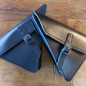 Ducati Scrambler Series left and right side bags. Cafe Racer Scrambler. Color: Black
