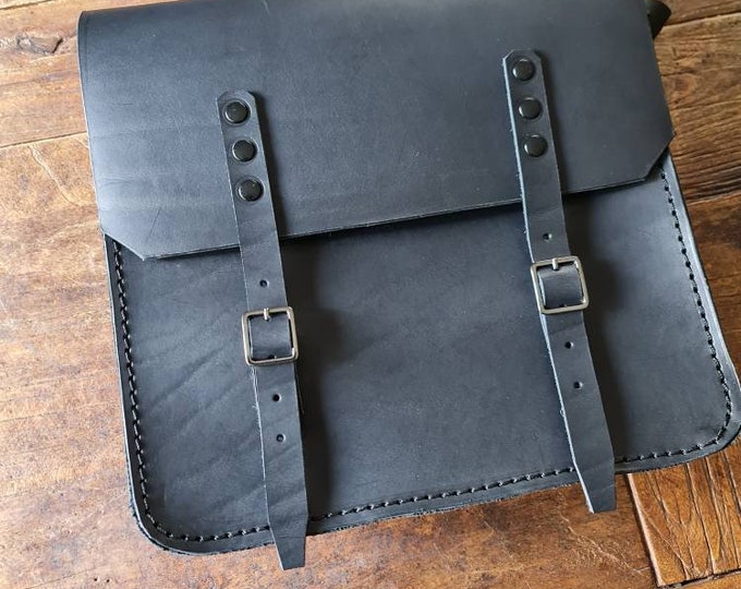 4 mm leather side bag for Cafe racer Scrambler Cafe racer Scrambler saddle bag transformations. 