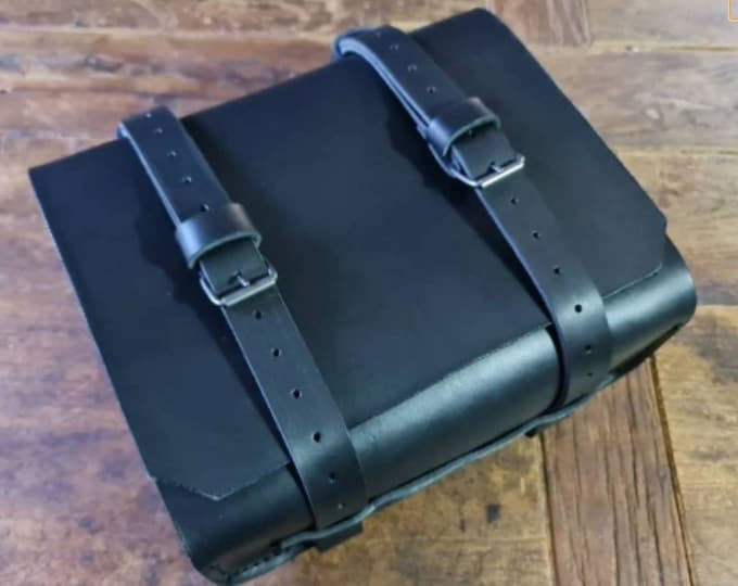 Enduro gear bag in black leather dakar enduro honda yamaha bmw
