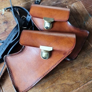 Bmw R nine T side bags left and right side cover. cafe racer scrambler. Natural leather color. Bmw nine t scrambler, Urban
