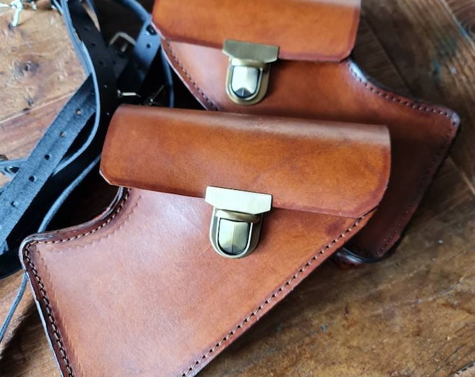 Bmw R nine T side bags left and right side cover. cafe racer scrambler. Natural leather color. Bmw nine t scrambler, Urban