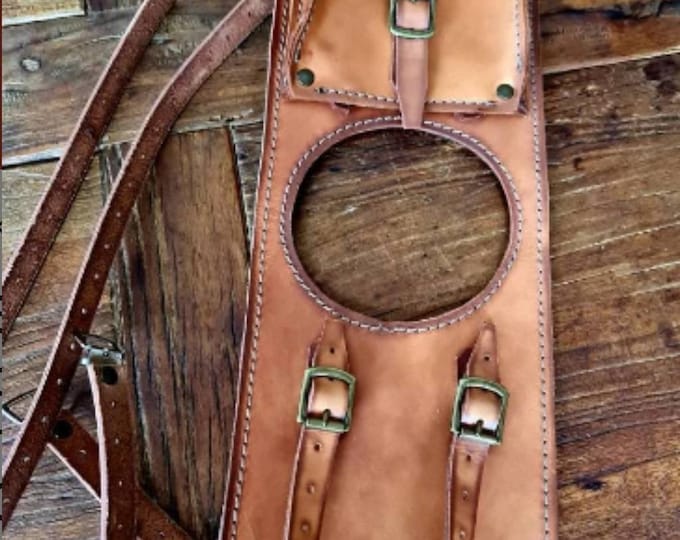 Bmw k series leather tank belt and documents bag Cafe Racer e Scrambler. Didier model Natural Color Aged