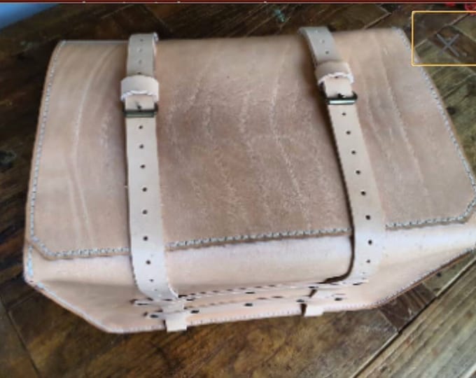 4 mm natural leather bag for Piaggio Vespa rear luggage rack.