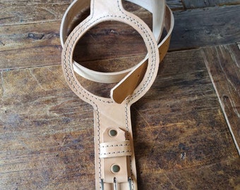BMW K 100 K75 tank band in natural leather. Hand made in Italy.