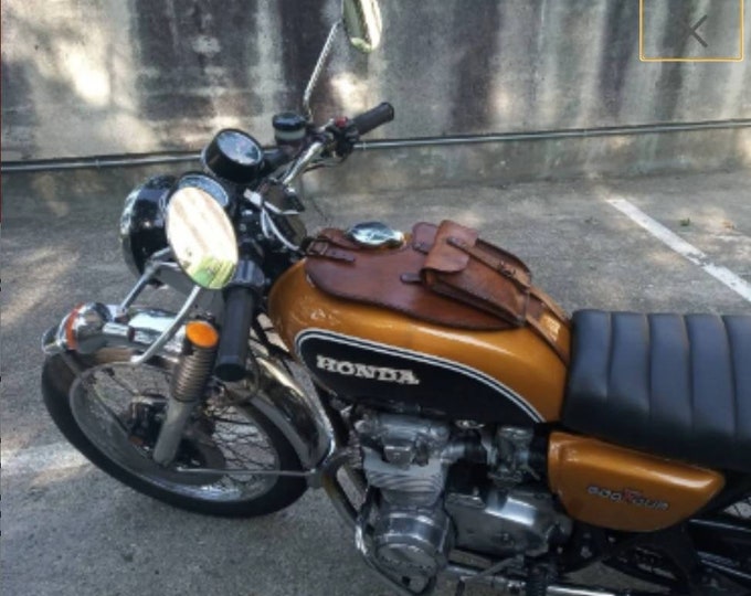 Honda cb 500 four leather tank strap. Cafe Racer and Scrambler.